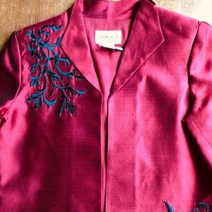 Victor Costa Red Jacket w/ black beading